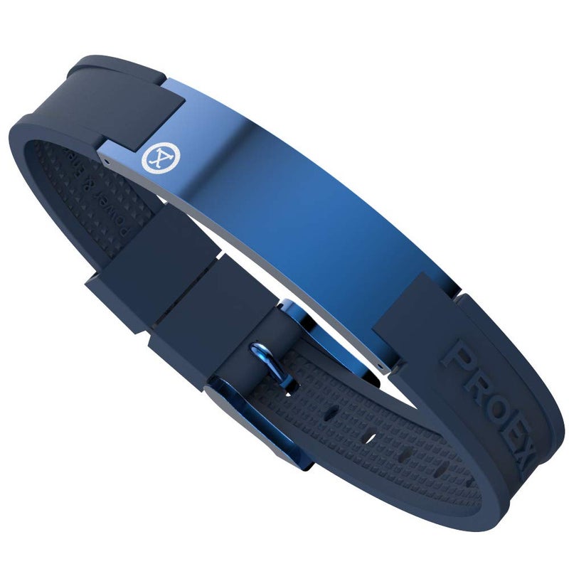 PROEXLÂ® Best Sports Golf Magnetic Bracelet Shiny Blue with Blue Strap Waterproof - Image 1